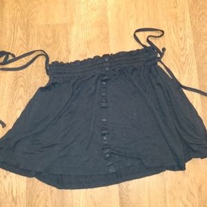 Drawstring waist mini skirt